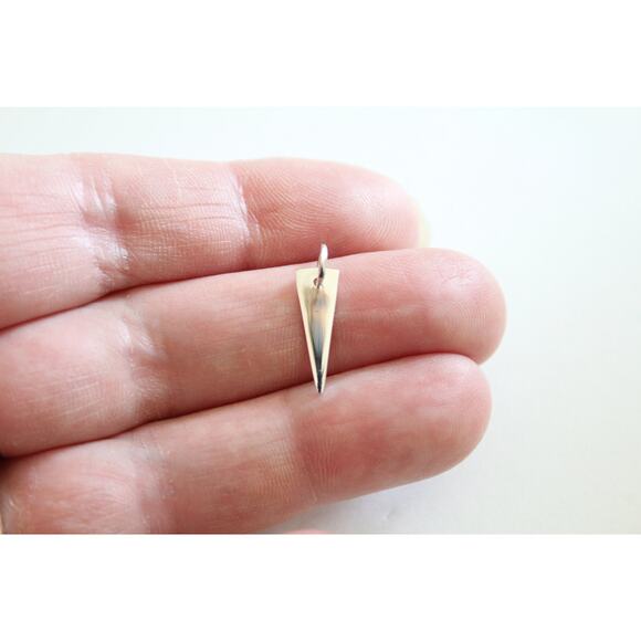 Sterling Silver Triangle Dangle Charm, Silver Triangle Layering Charm - Picture 1 of 4